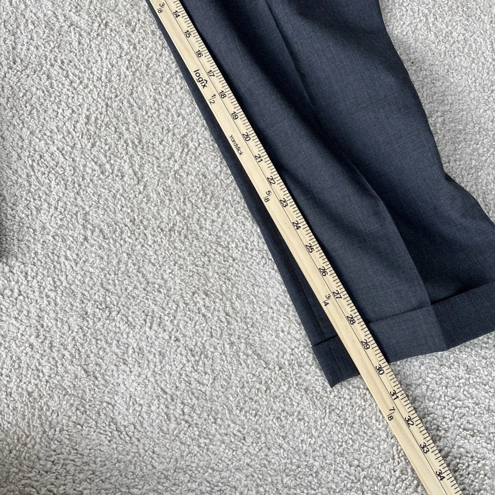 JOS A BANK 100% Wool 2 Piece Dark Gray Flat Front Suit 44L 36x‎ 30
